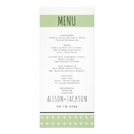 手描きタイポグラフィセージ結婚グリーンのメニューカード ラックカード