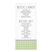 手描きタイポグラフィセージ緑の結婚式プログラム ラックカード (裏面)