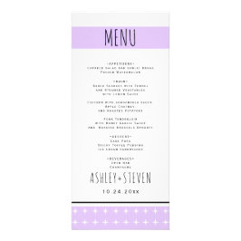 手描きタイポグラフィラベンダー結婚のメニューカード ラックカード