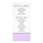 手描きタイポグラフィラベンダー結婚式プログラム ラックカード (裏面)