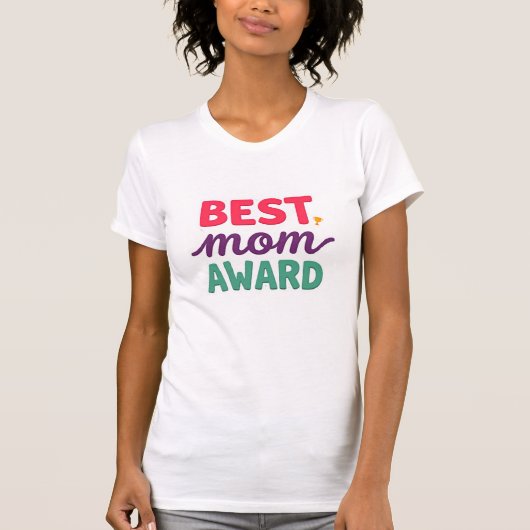 手描きタイポグラフィーのママライフ Tシャツ (正面)