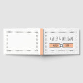 手描きタイポグラフィ桃のジオメト結婚リー ゲストブック (全面)