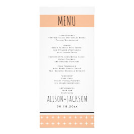 手描きタイポグラフィ結婚桃のメニューカード ラックカード