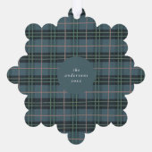 手描きタータンチェックブループレイド写真 オーナメントカード (裏面)