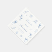 手描きダスティブルーの結婚式 スタンダードカクテルナプキン (角)
