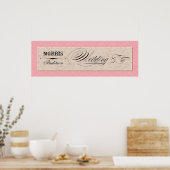 手描きダマスクピンクnクリーム方向シンボルや象徴 ポスター (キッチン)