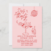 手描きダーティ30thフォトバースデーパーティー 招待状 (正面)