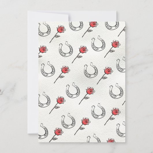 手描きダービーレースホースドードルモダンパーティー 招待状 (裏面)