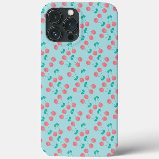 手描きチェリー 水彩画 ピンク ティール Case-Mate iPhoneケース (裏面)