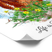 手描きチキンアートと引用文 ポスター (角)