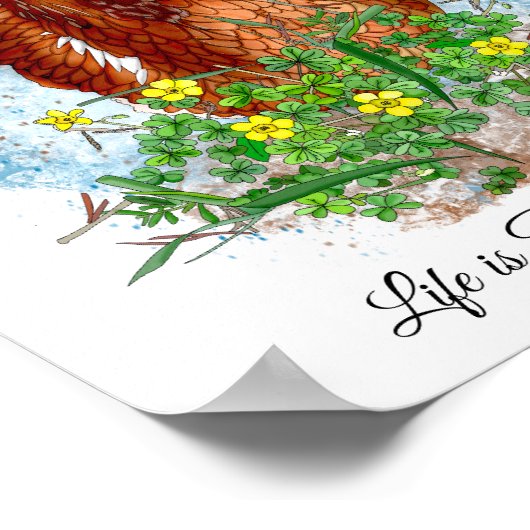 手描きチキンアートと引用文 ポスター (角)