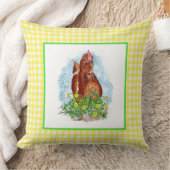 手描きチキンアート クッション (ブランケット)