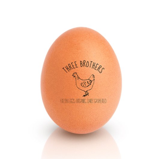 手描きチキンシンプルファームハウスエッグスモール ラバースタンプ