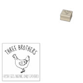 手描きチキンシンプルファームハウスエッグスモール ラバースタンプ (押印)