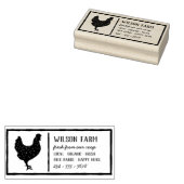 手描きチキンヴィンテージファミリーファーム卵カートン ラバースタンプ (押印)