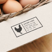 手描きチキンヴィンテージファミリーファーム卵カートン ラバースタンプ