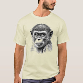 手描きチンパンジー Tシャツ