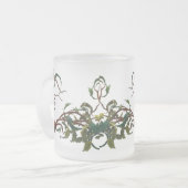 手描きツイスト枝 | 植物色のフロスト フロストグラスマグカップ (正面左)