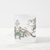 手描きツイスト枝 | 植物色のフロスト フロストグラスマグカップ (中央)
