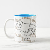 手描きティーコーヒースノーウィークフクロウ ツートーンマグカップ (左)