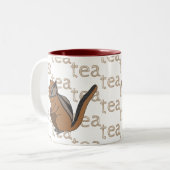 手描きティーコーヒーチップムンク ツートーンマグカップ (正面左)