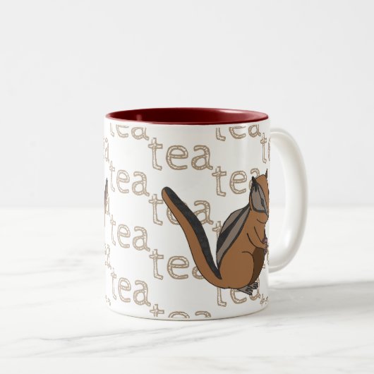 手描きティーコーヒーチップムンク ツートーンマグカップ (正面右)