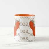 手描きティーコーヒーレッドリス ツートーンマグカップ (中央)