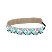 手描きティール（緑がかった色）ジグザグパターン アスレチックヘッドバンド (右)