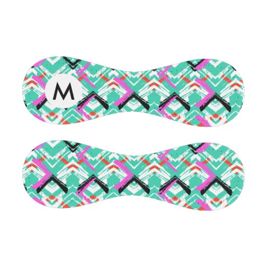 手描きティール(緑がかった色)ジグザグパターン 野球ボール (パネル)