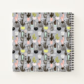 手描きテクスチャカクタスパターン ノートブック (裏面)