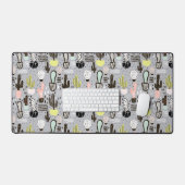 手描きテクスチャサボパターン デスクマット (キーボード&マウス)