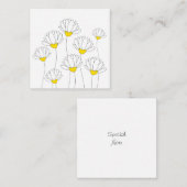 手描きデイジー茎 ノートカード (正面/裏面)