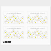 手描きデイジー軸ラベル 長方形シール (シート)