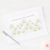 手描きデイジー軸ラベル 長方形シール (封筒)