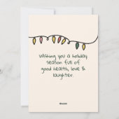 手描きトナカイのメリークリスマスノンフォト シーズンカード (裏面)