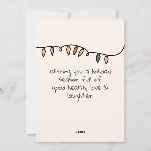 手描きトナカイのメリークリスマスノンフォト シーズンカード (裏面)