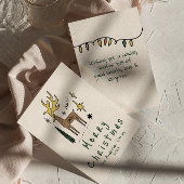 手描きトナカイのメリークリスマスノンフォト シーズンカード