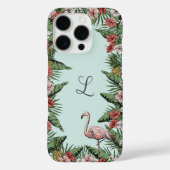 手描きトロピカルフラミンゴイニシャル Case-Mate iPhoneケース (裏面)