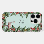 手描きトロピカルフラミンゴイニシャル Case-Mate iPhoneケース (裏面 (横))