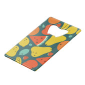 手描きトロピカルフルーツパターン クレジットカード栓抜き (裏面アングル)