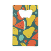 手描きトロピカルフルーツパターン クレジットカード栓抜き (裏面)