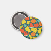 手描きトロピカルフルーツパターン マグネット (正面/裏面)