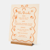 手描きトロピカル結婚バードリンクメニュー アクリルサイン (傾斜)