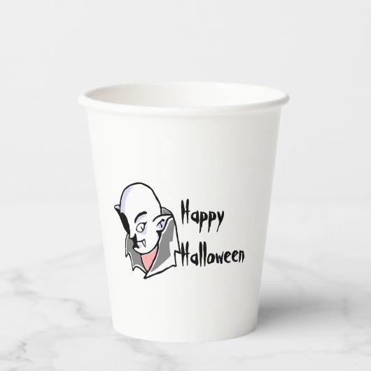 手描きドラキュラハロウィーン 紙コップ (正面)