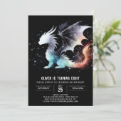 手描きドラゴンの誕生日デジタル 招待状 (スタンド正面)