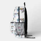 手描きドルフィンパターンバックパック子供へ プリントバックパック (右)