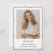 手描きドードルお洒落ズ卒業パーティー 招待状 (裏面)