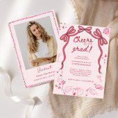 手描きドードルお洒落ズ卒業パーティー 招待状