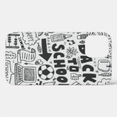 手描きドードルの学校要素 Case-Mate iPhoneケース (裏面 (横))