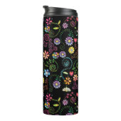 手描きドードルカラフルフローラ継ぎ目パターン タンブラー (回転右)